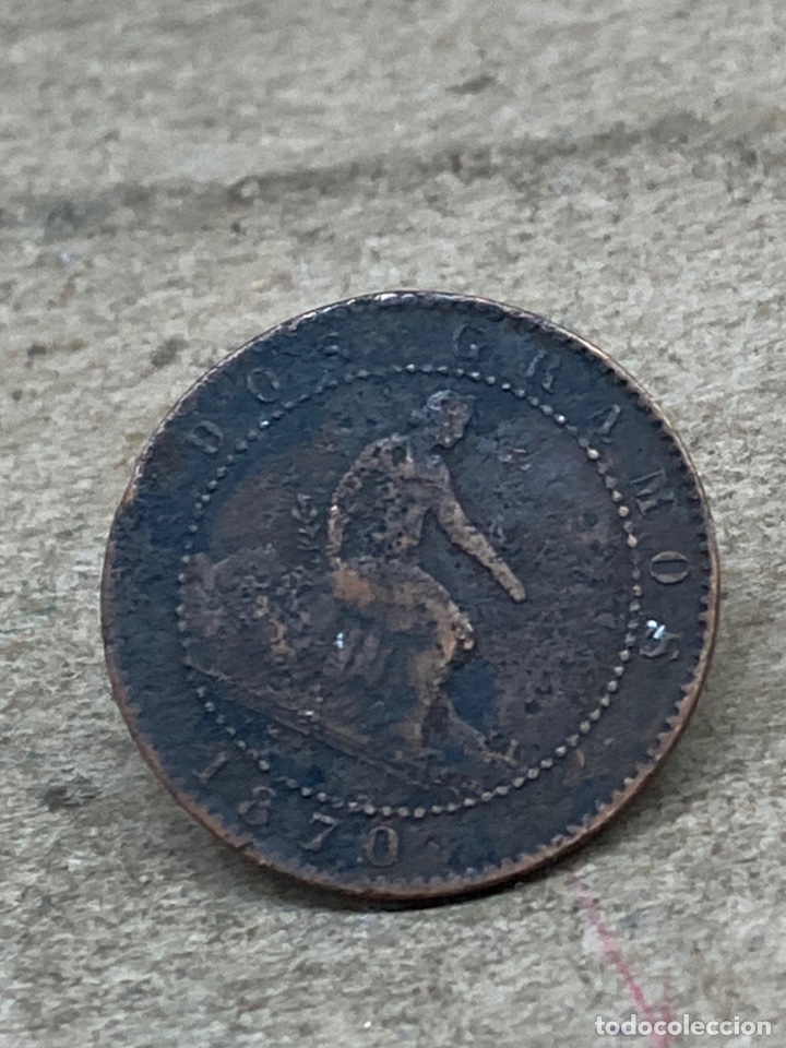 Monedas de Espa&ntilde;a: Moneda dos c&eacute;ntimos 1870 - Foto 2