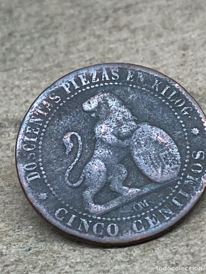 Monedas de Espa&ntilde;a: Moneda cinco c&eacute;ntimos 1870 - Foto 2