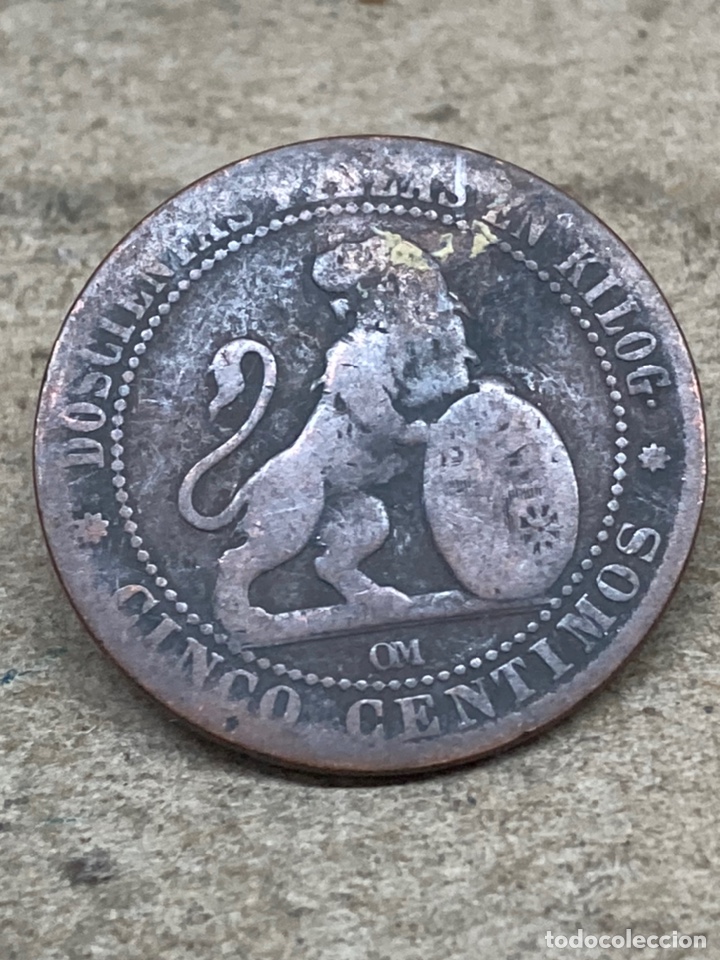 Monedas de Espa&ntilde;a: Moneda de cinco c&eacute;ntimos 1870 - Foto 2