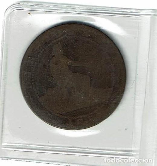 Monedas de Espa&ntilde;a: Moneda 10 centimos REPUBLICA 1870 - Foto 2