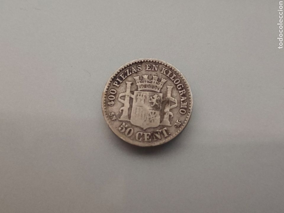 Monedas de Espa&ntilde;a: MONEDA 50 CENTIMOS 1869 * - 9 PLATA GOBIERNO PROVISIONAL - Foto 2