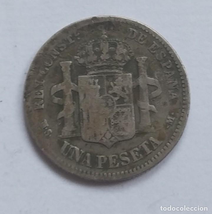 Monedas de España: Alfonso XII 1 peseta 1881 (BC+) - Foto 2 - 240043040