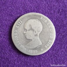 Monedas de España: MONEDA DE 1 PESETA DE ALFONSO XIII. PLATA. 1889. ESPAÑA. ORIGINAL. ESCASA.
