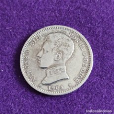 Monedas de España: MONEDA DE 1 PESETA DE ALFONSO XIII. PLATA. 1904. *19 - 04. ESPAÑA. ORIGINAL.