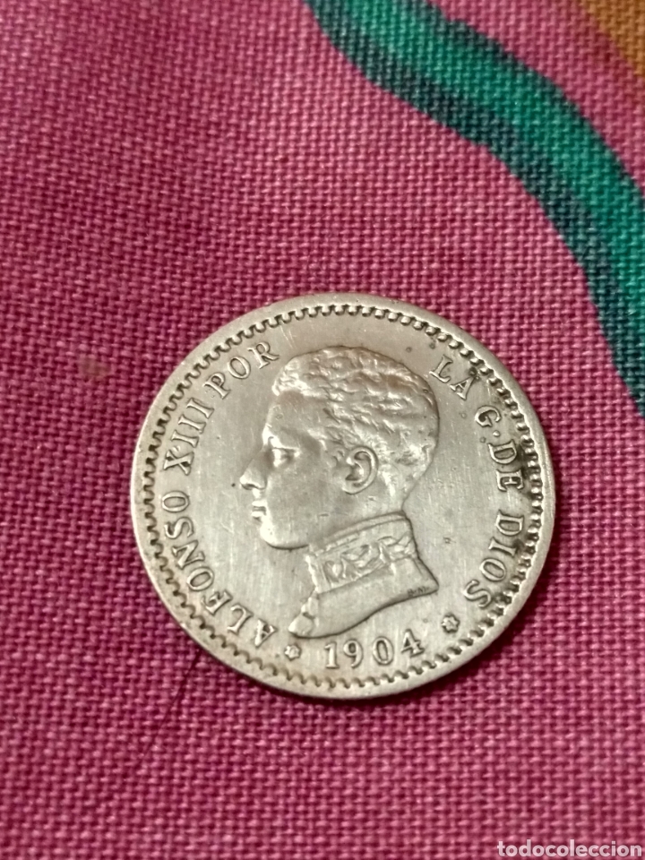 Münzen von Spanien: 2- 50 CÉNTIMOS 1904 ALFONSO XIII ESTRELLAS 04