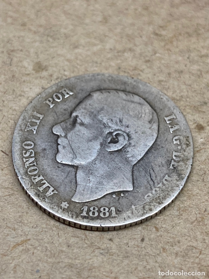 Monedas de Espa&ntilde;a: Moneda de plata una peseta 1881 - Foto 1