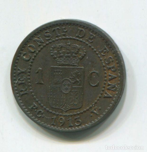 Monedas de Espa&ntilde;a: Espa&ntilde;a, Alfonso XIII. Un c&eacute;ntimo de 1913 - Foto 2