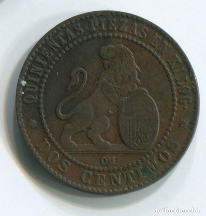 Monedas de Espa&ntilde;a: Espa&ntilde;a, Gobierno Provisional. Dos c&eacute;ntimo de 1870 - Foto 1