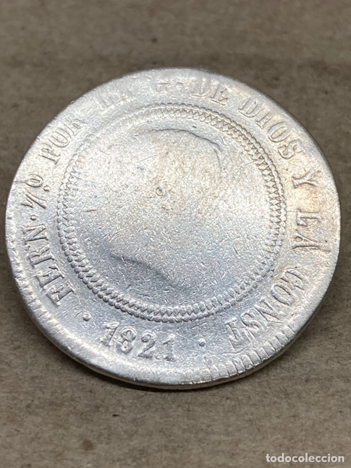 Monedas de Espa&ntilde;a: Moneda de plata 1821 Fernando VII - Foto 2