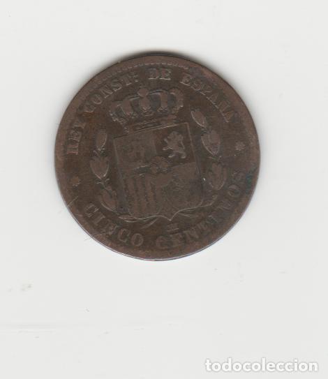 Monedas de Espa&ntilde;a: ALFONSO XII- 5 CENTIMOS-1877 - Foto 2