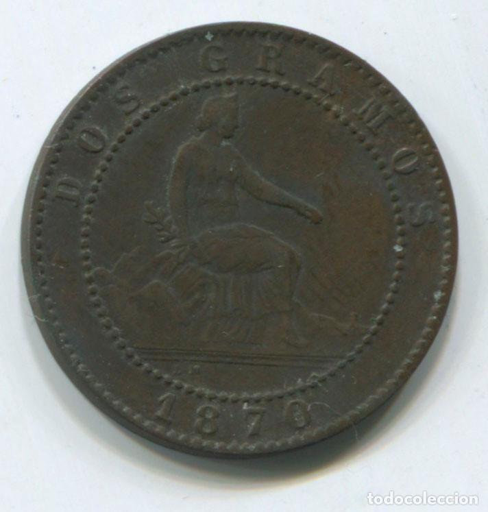 Monedas de Espa&ntilde;a: ESPA&Ntilde;A, GOBIERNO PROVISIONAL. DOS C&Eacute;NTIMO DE 1870 - Foto 2