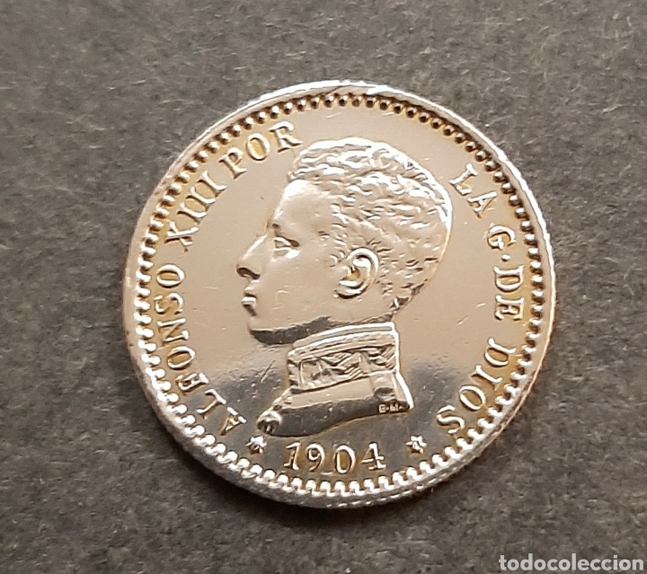 Monedas de Espa&ntilde;a: moneda plata Alfonso XIII de 50 cm 1904 - Foto 1