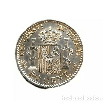 Monedas de Espa&ntilde;a: moneda plata Alfonso XIII de 50 cm 1904 - Foto 3