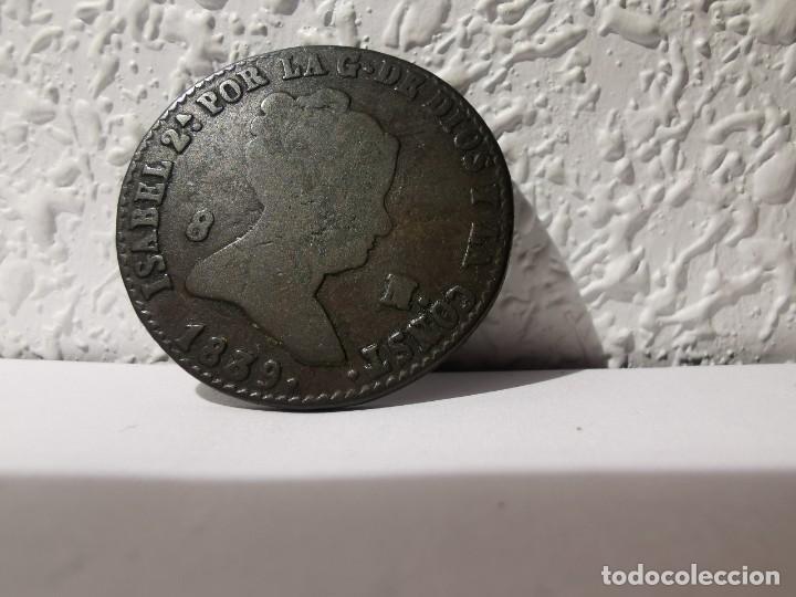 Monedas de Espa&ntilde;a: Moneda de 8 maraved&iacute;s Isabel 2 de 1839 Segovia - Foto 1
