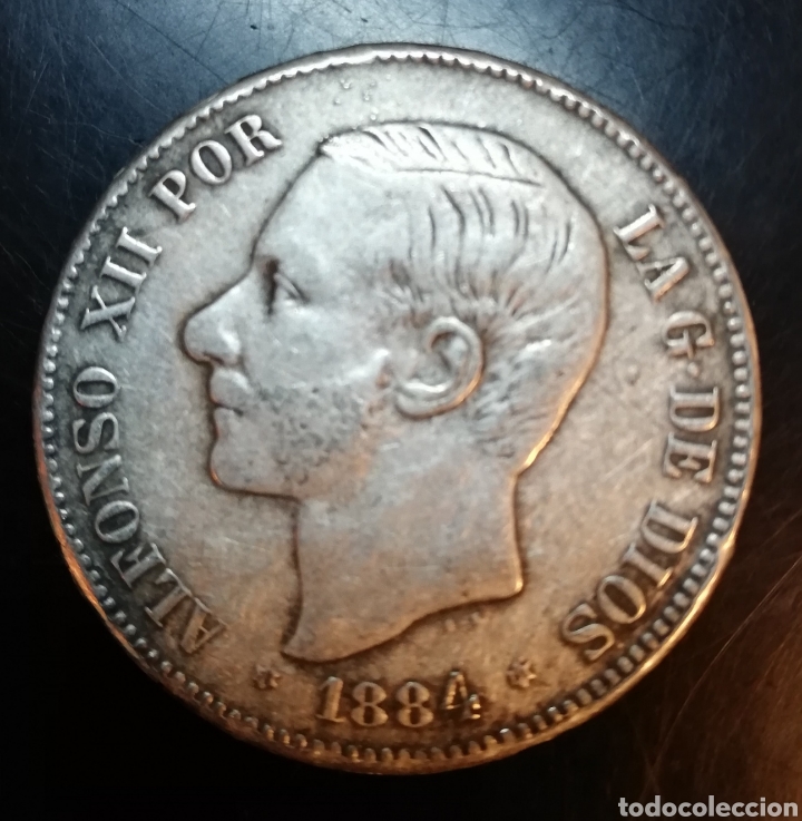 Monedas de Espa&ntilde;a: Moneda 5 pesetas Alfonso XII 1884 MSM - Foto 1