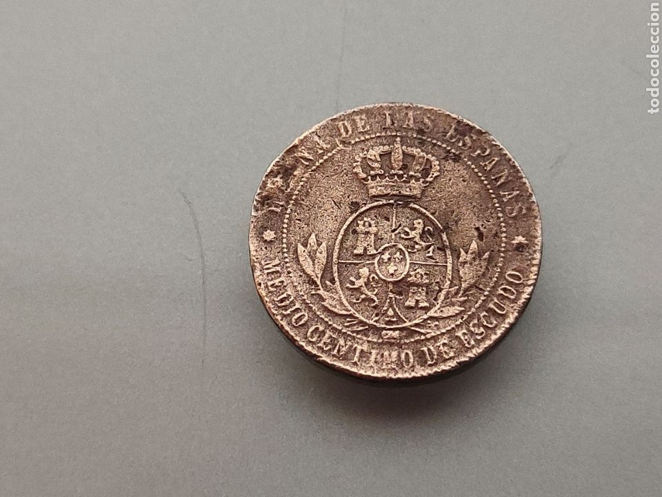 Monedas de Espa&ntilde;a: MONEDA 1/2 CENTIMO DE ESCUDO 1868 OM ISABEL II - Foto 2