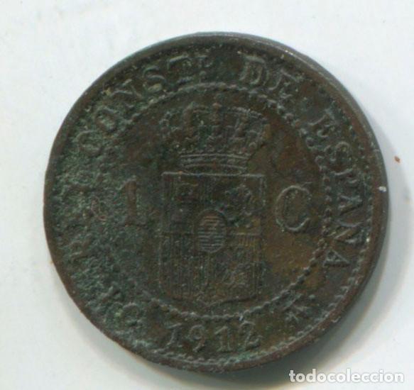 Monedas de Espa&ntilde;a: Espa&ntilde;a, Alfonso XIII. 1 c&eacute;ntimo de 1912 - Foto 1