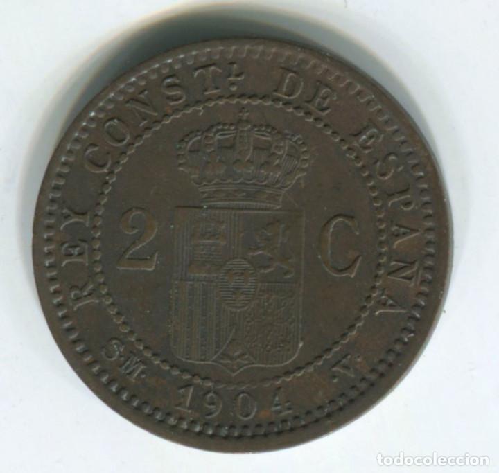 Monedas de Espa&ntilde;a: Espa&ntilde;a, Alfonso XIII. 2 c&eacute;ntimos de 1904 - Foto 2