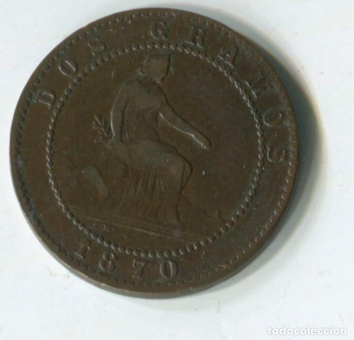 Monedas de Espa&ntilde;a: Espa&ntilde;a, Gobierno provisional. 2 c&eacute;ntimos de 1870 - Foto 2