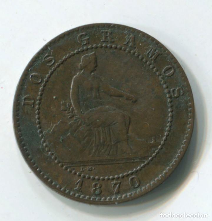 Monedas de Espa&ntilde;a: Espa&ntilde;a, Gobierno provisional. 2 c&eacute;ntimos de 1870 - Foto 2