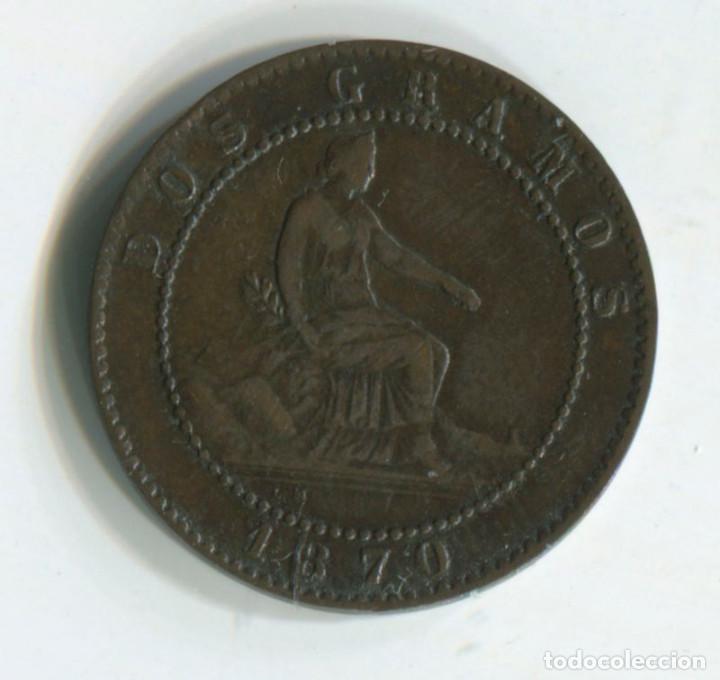 Monedas de Espa&ntilde;a: Espa&ntilde;a, Gobierno provisional. 2 c&eacute;ntimos de 1870 - Foto 1