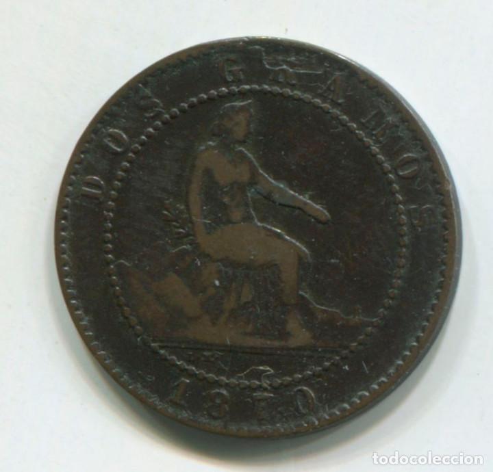 Monedas de Espa&ntilde;a: Espa&ntilde;a, Gobierno provisional. 2 c&eacute;ntimos de 1870 - Foto 2