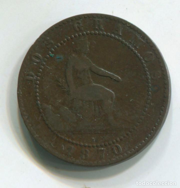 Monedas de Espa&ntilde;a: Espa&ntilde;a, Gobierno provisional. 2 c&eacute;ntimos de 1870 - Foto 2