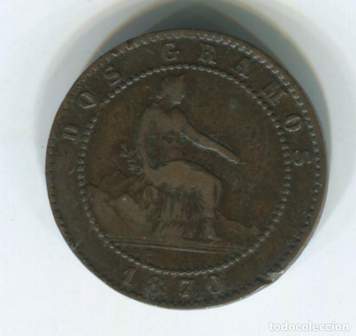 Monedas de Espa&ntilde;a: Espa&ntilde;a, Gobierno provisional. 2 c&eacute;ntimos de 1870 - Foto 1