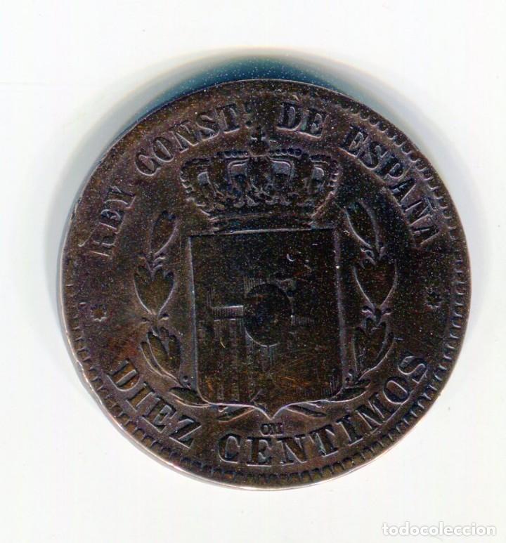 Monedas de Espa&ntilde;a: 10 CENTIMOS ALFONSO XII A&Ntilde;O 1879 - Foto 2