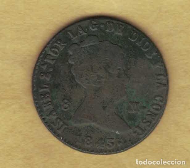 Monedas de Espa&ntilde;a: Isabel II 8 maraved&iacute;s 1843 Segovia M186 - Foto 1