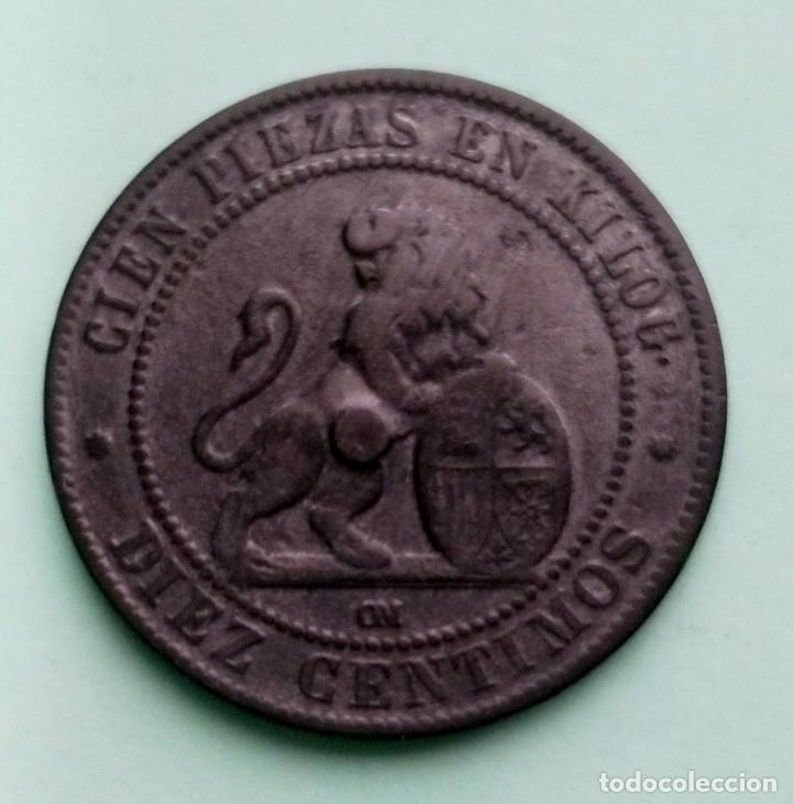 Monedas de Espa&ntilde;a: MONEDA DE ESPA&Ntilde;A 10 C&Eacute;NTIMOS DE 1870 GOBIERNO PROVISIONAL - Foto 2