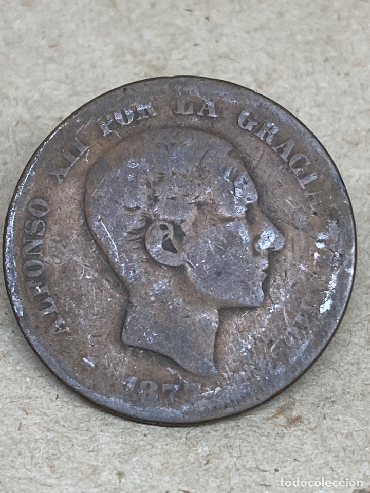Monedas de Espa&ntilde;a: Moneda diez c&eacute;ntimos de peseta 1877 - Foto 2