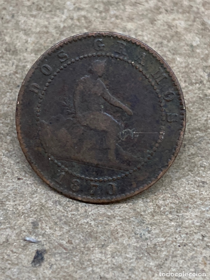 Monedas de Espa&ntilde;a: Moneda 2 c&eacute;ntimos 1870 - Foto 2