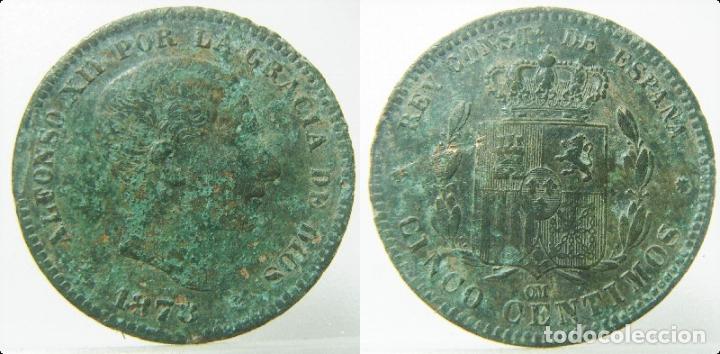 Monedas de Espa&ntilde;a: MONEDA DE ALFONSO XII 5 C&Eacute;NTIMOS DE 1873 - Foto 1