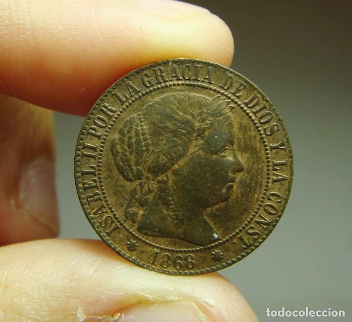 Monedas de Espa&ntilde;a: 1 C&eacute;ntimo de Escudo. Isabel II. Barcelona. EBC+++ - Foto 1
