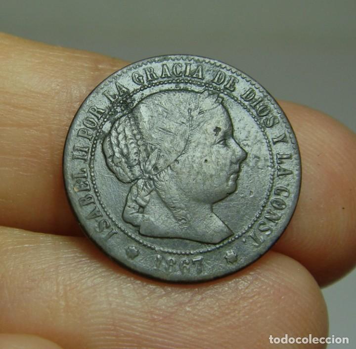 Monedas de Espa&ntilde;a: 1/2 C&eacute;ntimo de Escudo. Isabel II. Sevilla - 1867 - Foto 1