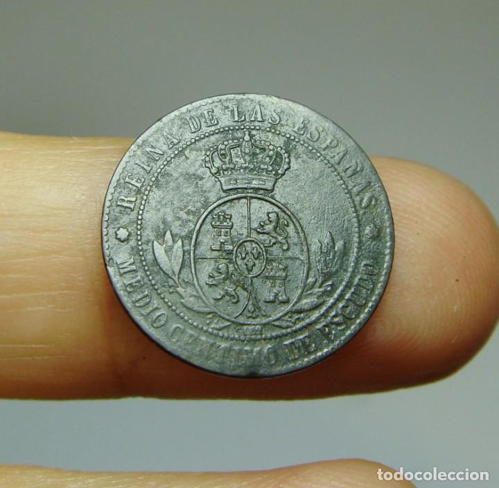 Monedas de Espa&ntilde;a: 1/2 C&eacute;ntimo de Escudo. Isabel II. Sevilla - 1867 - Foto 2