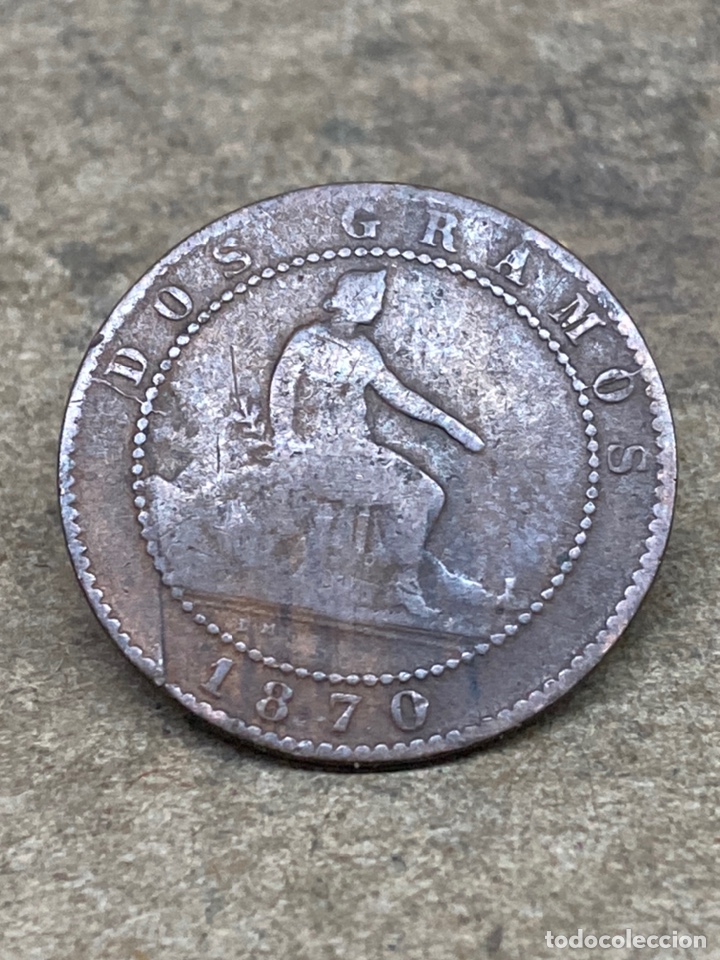 Monedas de Espa&ntilde;a: Moneda de 2 c&eacute;ntimos 1870 - Foto 2
