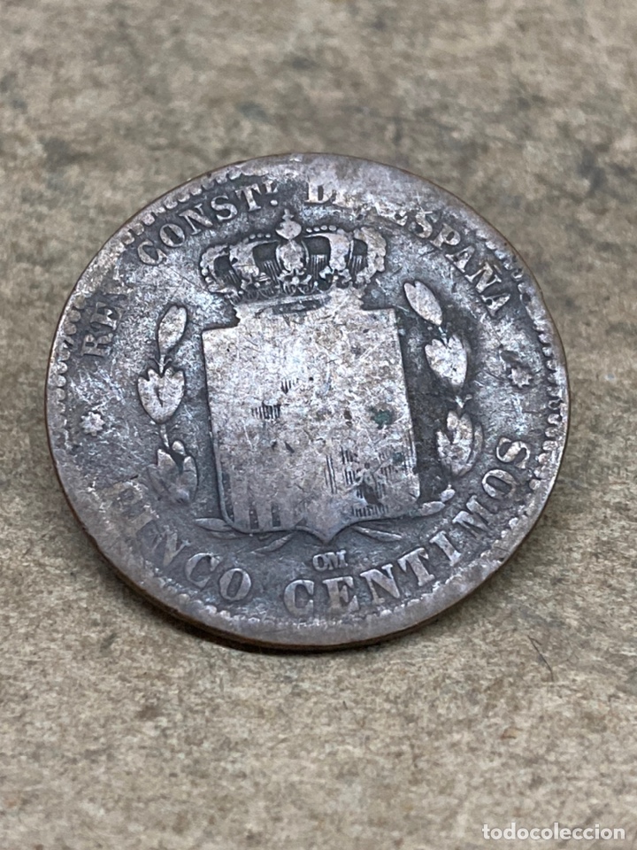 Monedas de Espa&ntilde;a: Moneda 5 c&eacute;ntimos 1878 - Foto 1