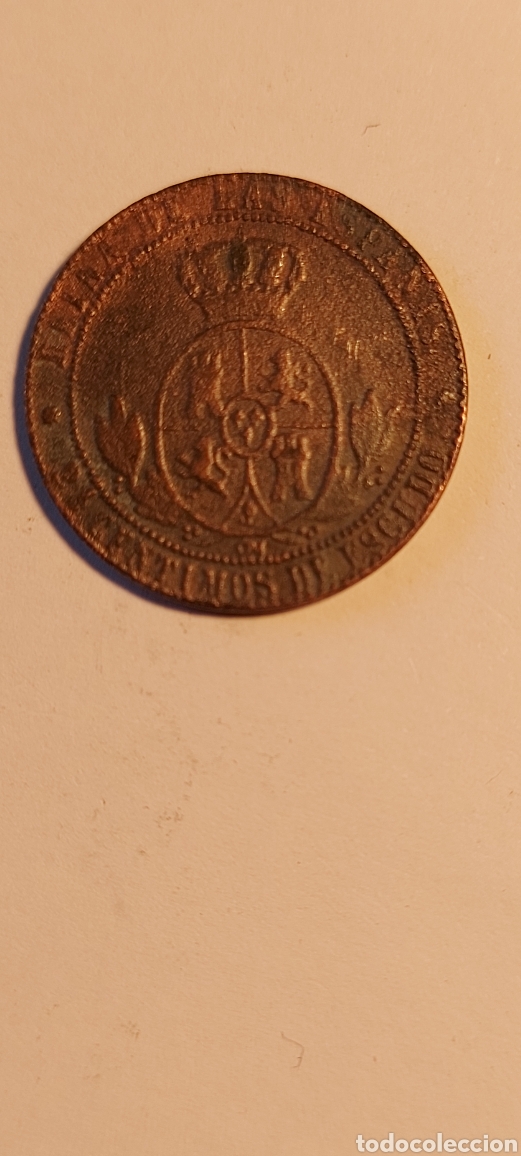 Monedas de Espa&ntilde;a: MONEDA 2 1/2 CENTIMO ESCUDO ISABEL II 1867 OM. COBRE - Foto 2