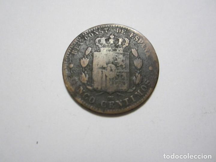 Monedas de Espa&ntilde;a: moneda de 5 c&eacute;ntimos de 1878 de Alfonso XII - Foto 2