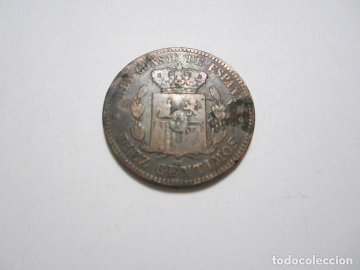 Monedas de Espa&ntilde;a: moneda de 10 c&eacute;ntimos de 1877 de Alfonso XII - Foto 2