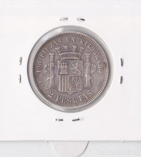 Monedas de Espa&ntilde;a: 2 PESETAS 1870-75 DE M GOBIERNO PROVISIONAL - Foto 2
