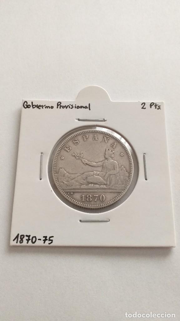 Monedas de Espa&ntilde;a: 2 PESETAS 1870-75 DE M GOBIERNO PROVISIONAL - Foto 3