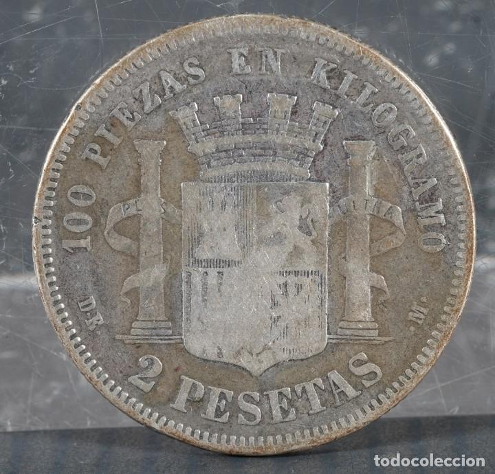 Monedas de Espa&ntilde;a: Moneda espa&ntilde;ola 2 pesetas 1870 - Foto 1