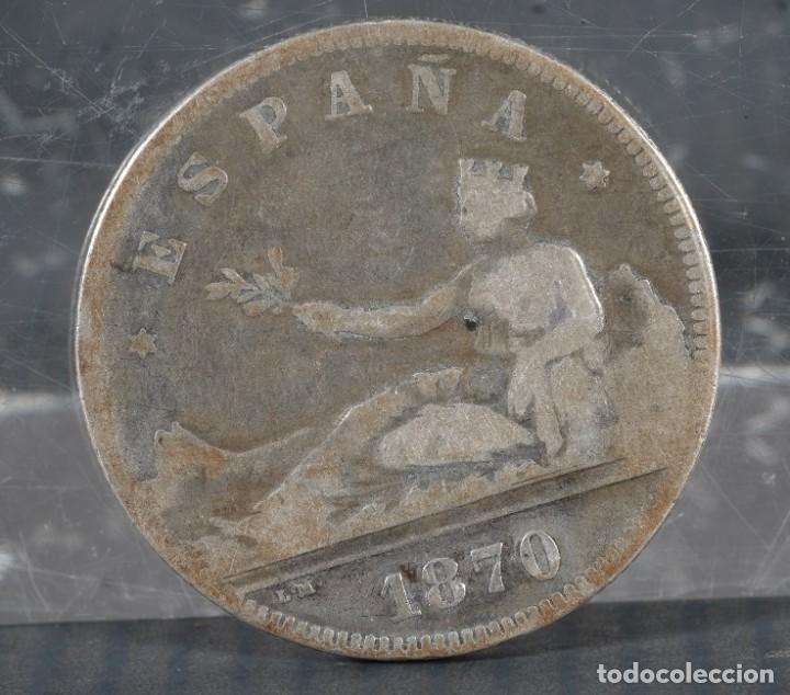 Monedas de Espa&ntilde;a: Moneda espa&ntilde;ola 2 pesetas 1870 - Foto 2