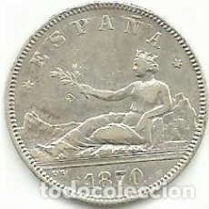 Monedas de España: MONEDA ESPAÑA 1870. DE M.18-74. 2 PESETAS. KM654. GOBIERNO PROVISIONAL.. Lote 257501030