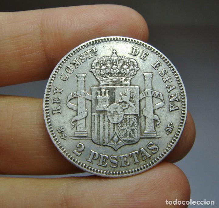 Monedas de Espa&ntilde;a: 2 Pesetas. Plata. Alfonso XII. 1882 - Foto 2
