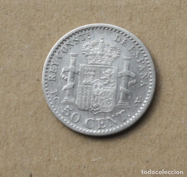 Monedas de Espa&ntilde;a: Moneda 50 centimos 1910 *10 - Foto 2