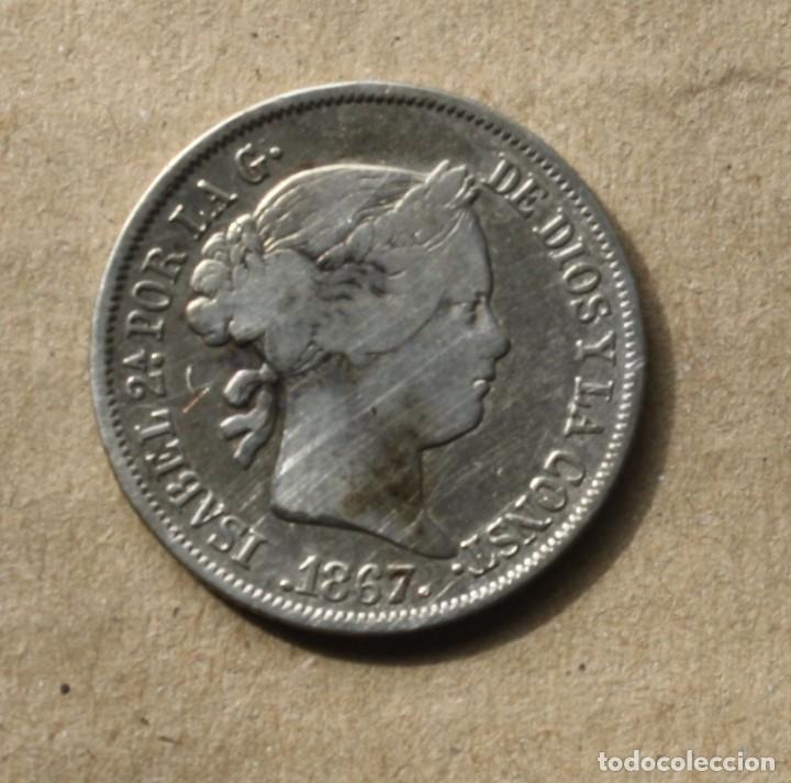 Monedas de Espa&ntilde;a: Moneda 40 centimos Peso 1867 - Foto 1